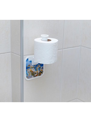 Ayko Dekoratif Karışık Desenli Tuvalet Kağıtlığı, Beyaz, Duvar Montajlı