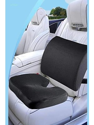 Cocix Oturma Minderi Bel Yastığı Bel Destek Yastığı Ortopedik Visco Yastık Basur Minderi Ofis Minderi Set