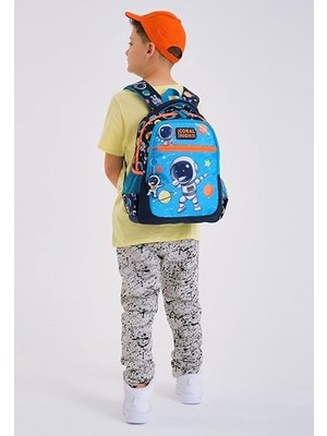 High Üç Gözlü Erkek Çocuk Ilk ve Orta Okul Çantası - Lacivert Mavi Astronot