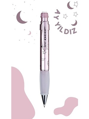 Deep Mekanik Kursun Klm 07MM Metalık Roze Ay-Yıldız Deseni