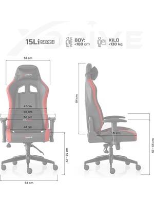15'li Profesyonel Oyuncu Koltuğu Kırmızı/siyah