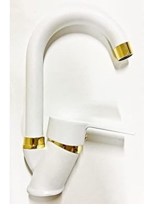 Ayko Venita Beyaz Banyo Lavabo Musluğu Bataryası Çift Su Girişli