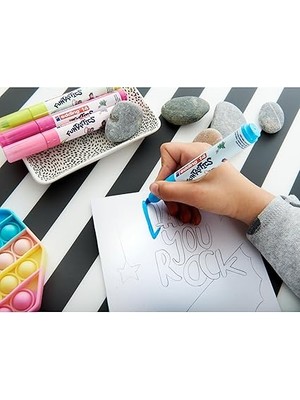 14 Funtastıcs Çocuklar Için Kalın Uçlu Keçeli Kalem 10'lu Set - 2-3 mm Yuvarlak Uç