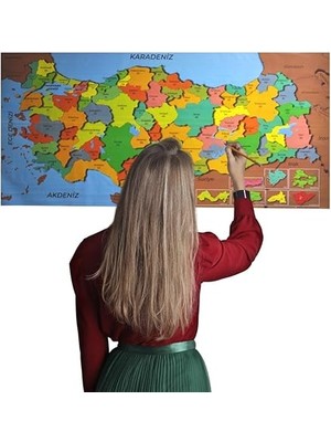 Renkli Türkiye Haritası Manyetik Duvar Stickerı 118 * 56 cm