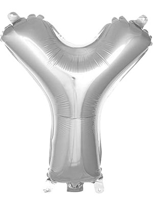 Ayko Y Harfi 16 Inç Gümüş Renk Folyo Balon 36 cm (Gümüş)
