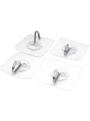 Nano Askı Seti, Kendinden Yapışkanlı, Süper Güçlü Yapıştırıcı, 15 kg Ağırlık Kapasiteli, 4'lü Set