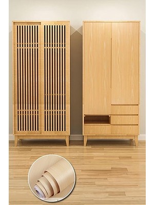 Ahşap Görünümlü Yapışkanlı Folyo Tezgah Dolap Mobilya Kaplama Folyosu 1 Metre x 60 cm