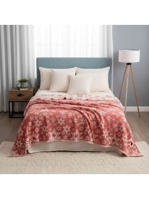 Comfort Craft Ultra Dolgun 7 Katlı Müslin Yorgan - Kar Tanesi Desenli Kırmızı/yeşil Pamuklu Yorgan