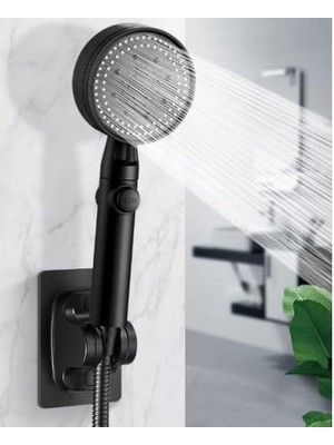 Yapışkanlı Duş Başlığı Tutucu, Ayarlanabilir El Duş Tutacağı, Duş Askısı, Vantuzlu Duş Başlık Mafsalı Siyah