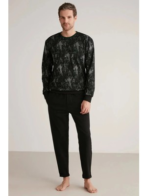 Nautica Nautıca M626 Erkek Uzun Kollu Yuvarlak Yaka Pijama Takımı