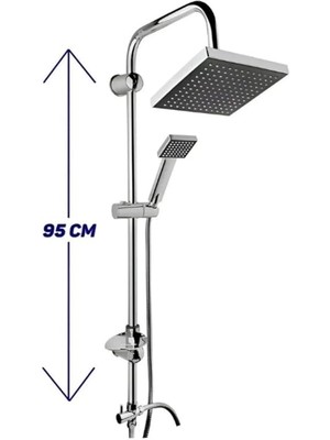 Duş Seti, Pirinç Batarya ve Yağmurlama Robot Başlık, 2'li Set, 2 Yıl Garantili (Krom (Titanic Set))