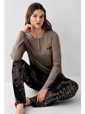 Arnetta 3439-X Kadın Battal Uzun Kol Pijama Takım