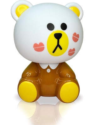 Gece Lambası Çocuklar Için Renkli Eğlenceli Karakter Aydınlatma Çocuk Odası Yatak Odası Kitap Okuma Işığı Dekoratif Lambatavşan Ayıcık (N10)