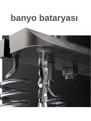 Duş Seti, Pirinç Materyal, Ayarlanabilir Boy, Siyah Krom Beyaz Antrasit Gri Renk Seçenekli, 2 Yıl Garantili (Siyah)