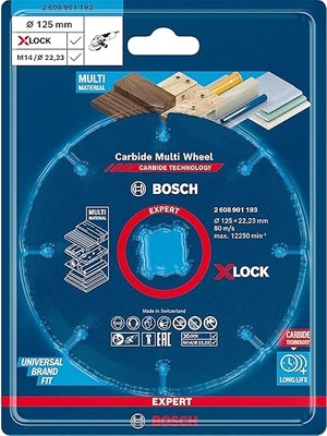 Professional 1x Expert Carbide Multi Wheel X-Lock Kesici Diskler (Sert Ahşap, Çivili Ahşap, Plastik, Alçıpan Panel, Ø 125 Mm, Aksesuar Küçük Avuç Taşlama Makinesi)
