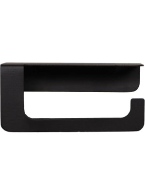 Yapışkanlı ve Vidalı Mat Siyah Telefon Raflı Tuvalet Kağıtlığı Wc Kağıtlık Tuvalet Kağıdı Askısı