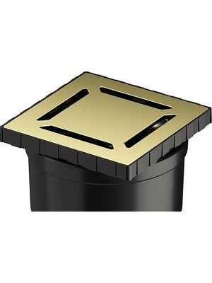 V-Flow Kare 5607325 Yalıtımlı Duş Kanalı Alttan Çıkışlı Dk 800 Kapak Parlak Altın