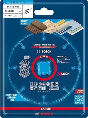 1x Expert Carbide Multi Wheel X-Lock Kesici Diskler (Sert Ahşap, Çivili Ahşap, Plastik, Alçıpan Panel, Ø 115 Mm, Aksesuar Küçük Avuç Taşlama Makinesi)
