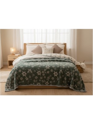 Comfort Craft Ultra Dolgun 7 Katlı Müslin Yorgan - Kar Tanesi Desenli Kırmızı/yeşil Pamuklu Yorgan