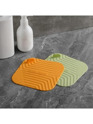 Siyah Renk Kare Kötü Koku Önleyici Silikon Mat Banyo Mutfak Lavabo Balkon Gider Tıpası Kapağı