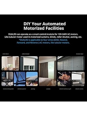 Güç Ölçümlü Wifi Akıllı Perde Anahtarı Tüv Sertifikalı, Dualr3 Çift Röle Dıy Perde, Panjur, Panjur, Iki Yönlü Akıllı Anahtar, Alexa ve Google Home ile Çalışır (1 Paket)