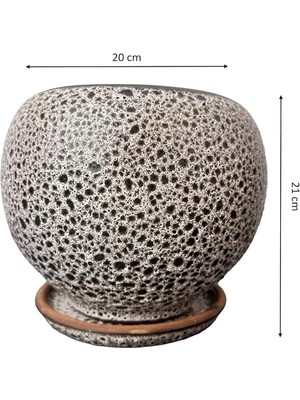 Tasarımı Ev Dekorasyon Krem Kahve Şekilli Artistik Çift Sırlı Iç ve Dış Mekan Kullanımlı Tabaklı Toprak Terrakota Saksı Saksılık Salon Çiçeklik