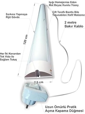 Büyük 120CM Mutfak Tezgah Dolap Raf Altı Şerit LED Işık Aydınlatma Lambası Bantı Bandı Armatürü