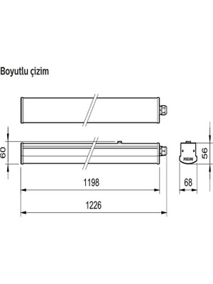 WT066C 40W Etanj LED Bant Armatür IP65 Nötr Beyaz 4000K 120 cm ( Su Geçirmez)