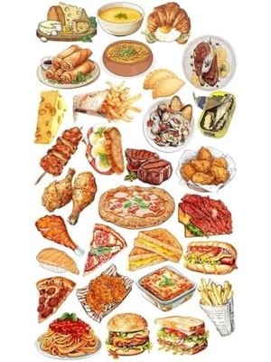 Ayko Yiyecek Temalı Laptop Tablet Telefon Ajanda Bullet Journal - Suya Dayanıklı Etiket