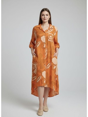 Rabiossa Kadın Italyan Keten Elbise