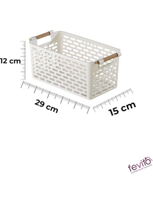 Amaçlı Tutacaklı Organizer Sepet - Dolap Içi & Çekmece Düzenleyici Sepet Beyaz, 24121810018