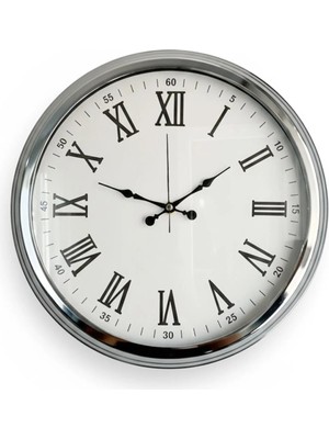 Kasva Concept Dekoratif Retro Krom Duvar Saati | 40 cm | Butik Saat