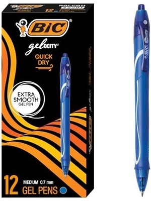 Ayko Gel-Ocity Dry Hizli Kuruyan Jel Kalem 12'li Kutu Mavi, 0.7 mm Orta Kalınlıkta Uç, Hızlıca Kuruyan Jel Mürekkep