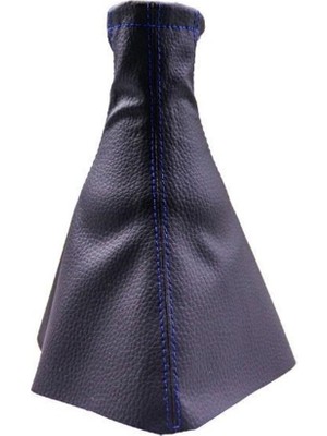 Urfakent Tüm Araçlara Uyumlu Vites Körüğü Siyah Deri Mavi Dikiş