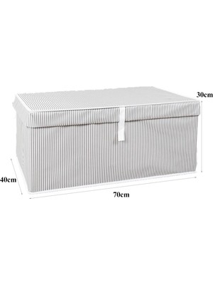 Amaçlı Düzenleyici Kapaklı Sandık Tipi Kutu Hurç Organizer (70 x 40 x 30, Gri)