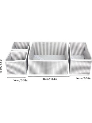 Lü Çekmece Düzenleyici Organizer Dekoratif Sepet Hurç (4 Lü Çekmece Çizgili)
