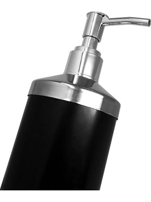 Serisi Ayak Basmalı Özellikli 4' Lü Banyo Seti Çöp Kovası+Kolozet Fırçası+Sıvı Sabunluk+Fırçalık Paslanmaz Siyah