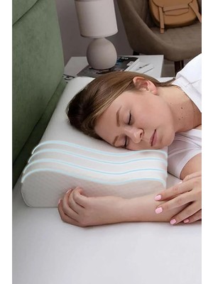 Visko Yastık Boyun Fıtığı Boyun Düzleşmesi Boyun Ağrısı Destekli Lüks Yastık, Figiza, Beyaz, Standart