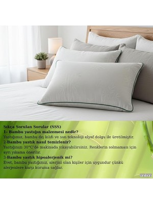 Yastık 2’li Set – 50X70 cm – 1000 gr – Doğal Bambu – Nefes Alabilir Serin – Yumuşak Elyaf Dolgu – Konforlu Uyku Desteği