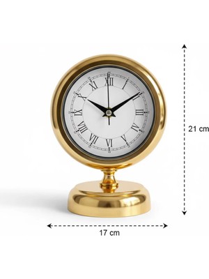 Kasva Concept Metal Retro Gold Masa Saati | 21X17 cm | Butik Saat