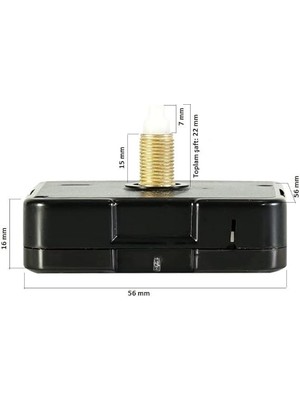 22 mm Uzun Şaft Akar Sessiz Saat Mekanizması Askılı EXIZNM384