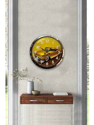 Kasva Concept Hediyelik Dekoratif 40 cm Krom Metal Aslan Temalı Duvar Saati