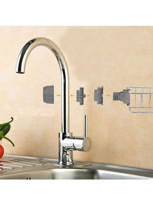 Banyo Duş Musluk Üstü Rafı Sabun Sünger Askısı Raf Tek Kat