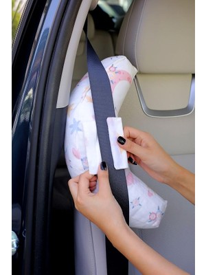 Boyun Yastığı Ortopedik Araba Otobüs Uçak Yolculuk Yastığı Yıldız Desen 30 x 10 Kurtçuk Yastık Yıldız