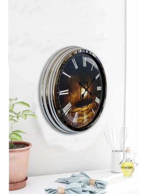 Kasva Concept 40 cm Krom Metal Mutfak Duvar Saati