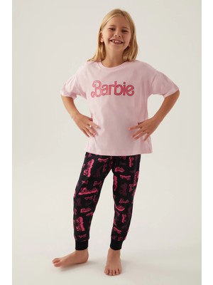 Pierre Cardin Barbie L1704-G Kız Çocuk Kısa Kol Pijama Takımı