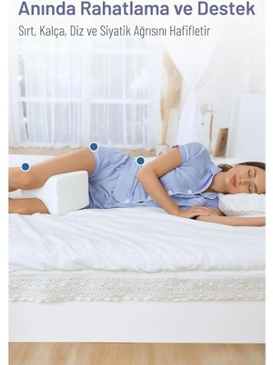 Ortopedik Diz Arası Yastığı – Visco Bacak Destek Minderi | Uyku Için Ergonomik Yan Yatma Yastığı | Ortopedik Bacak Arası Yastık