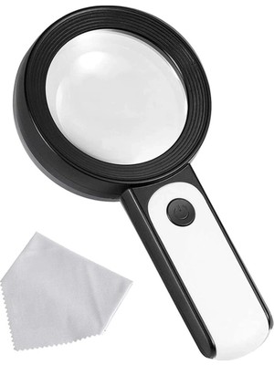 Epilons 30X 12IŞIKLI Büyüteç Taşınabilir Çıft Katmanlı Optik Cam Okuma Büyüteç 229018