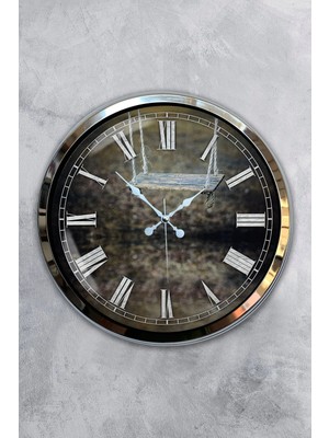 Kasva Concept Hediyelik 40 cm Krom Metal Eski Duvar Saati