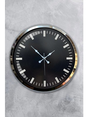 Kasva Concept 40 cm Krom Metal Retro Red Duvar Saati